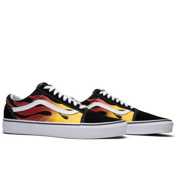 Vans Men’s Old Skool
(Flame) Black/Black/True White 
VN0A38G1PHN
Sneakers - Picture 2 of 16